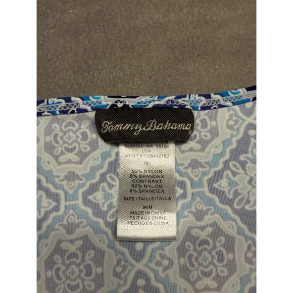Tommy Bahama Blue Geometric Print Sleeveless V Neck Midi Dress Size M - Picture 2 of 6